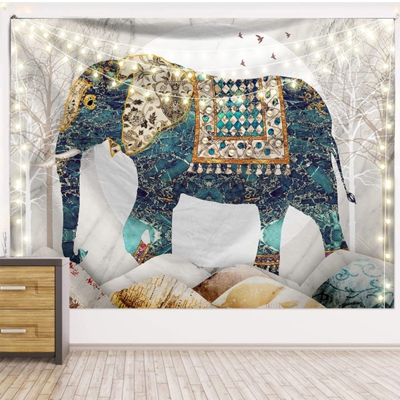 Floral Indie Elephant Hippie Tapestry Wall Tapestry Bedspread/Indoor HippieDecor - Picture 3 of 6